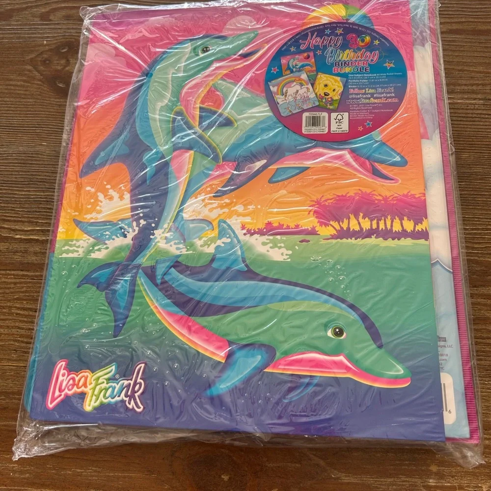 Lisa Frank notebook and binder set